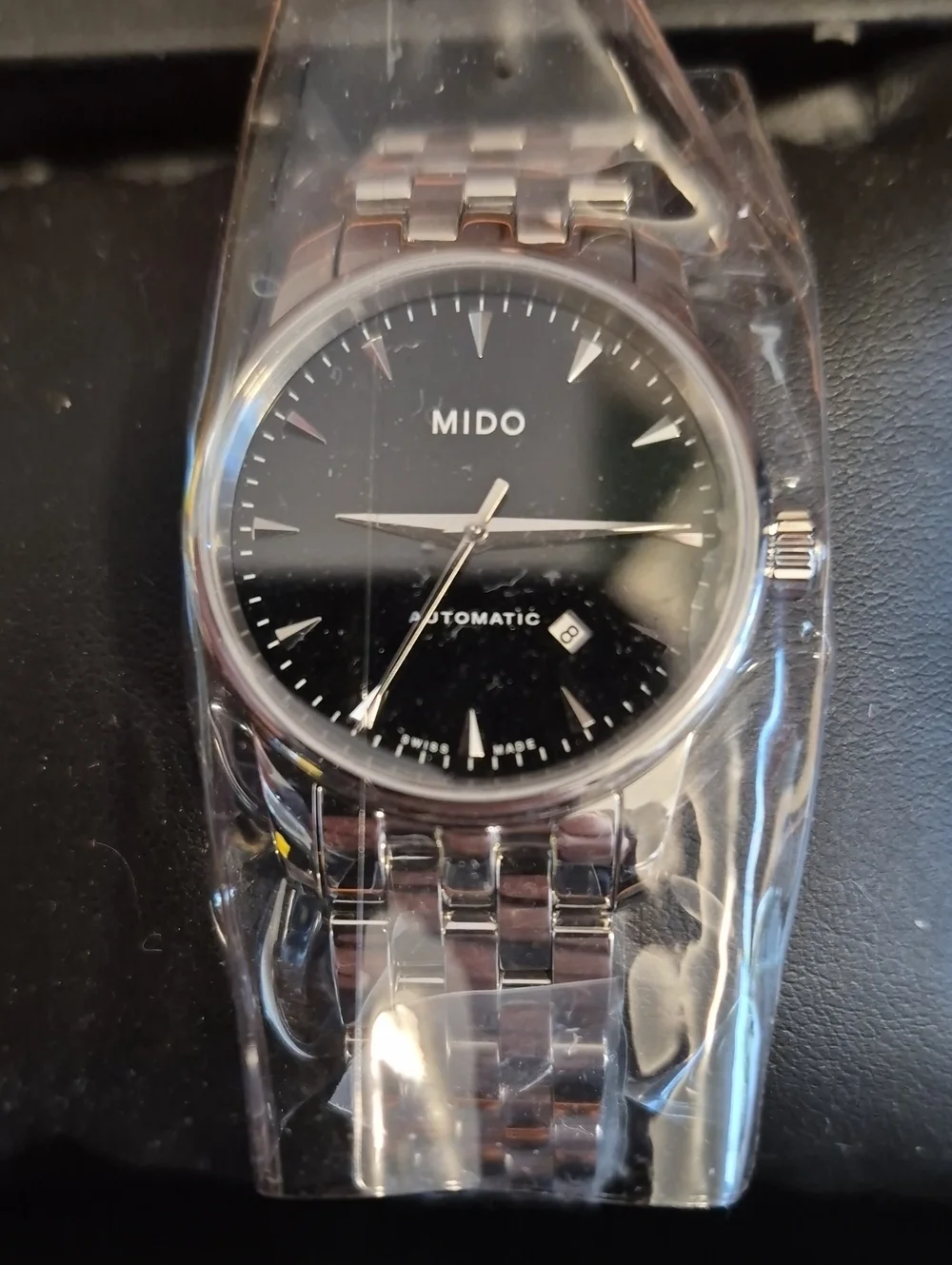Mido Stainless Steel Watch with Black Dial